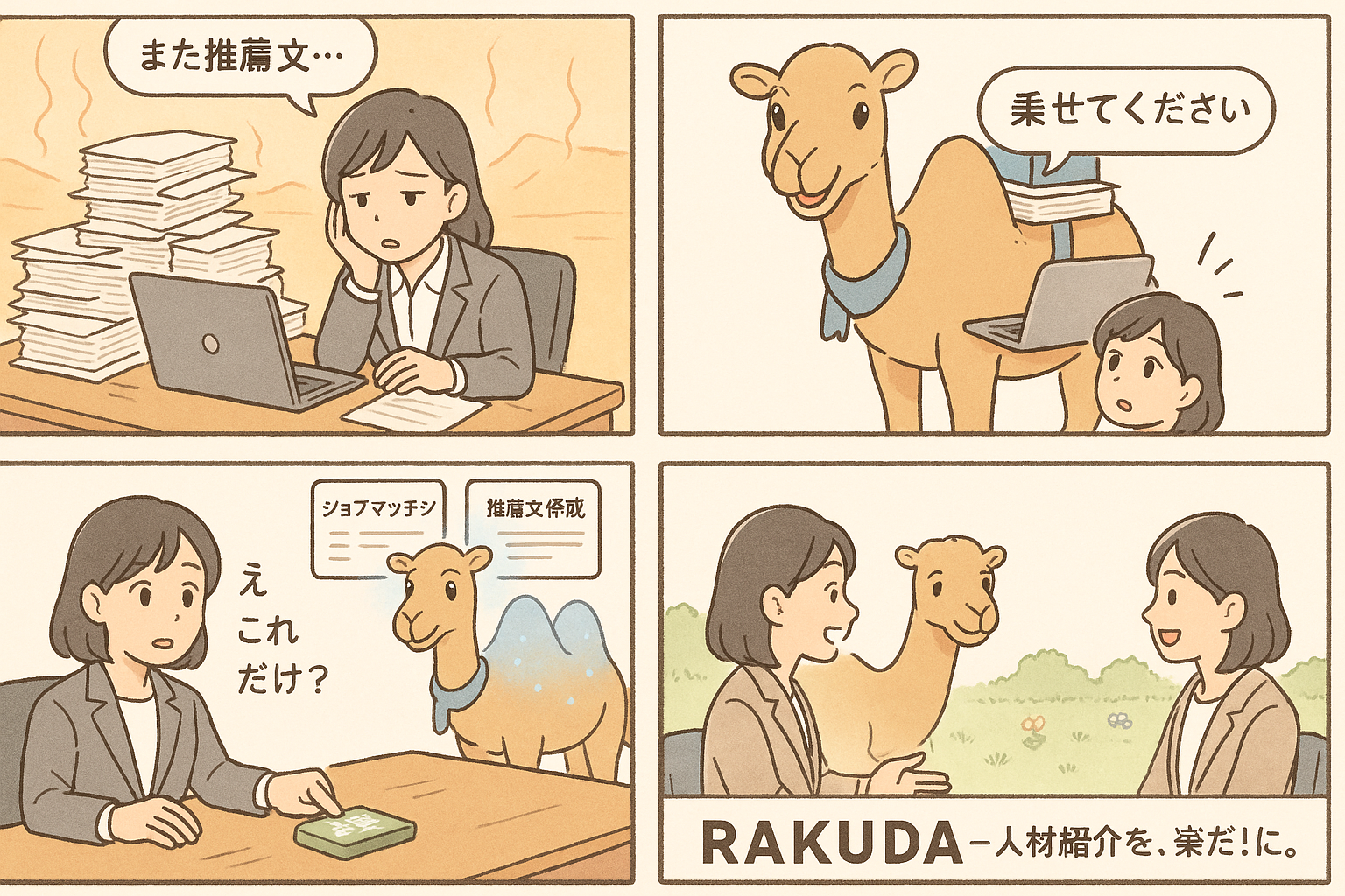 RAKUDAとの出会い - 4コマ漫画