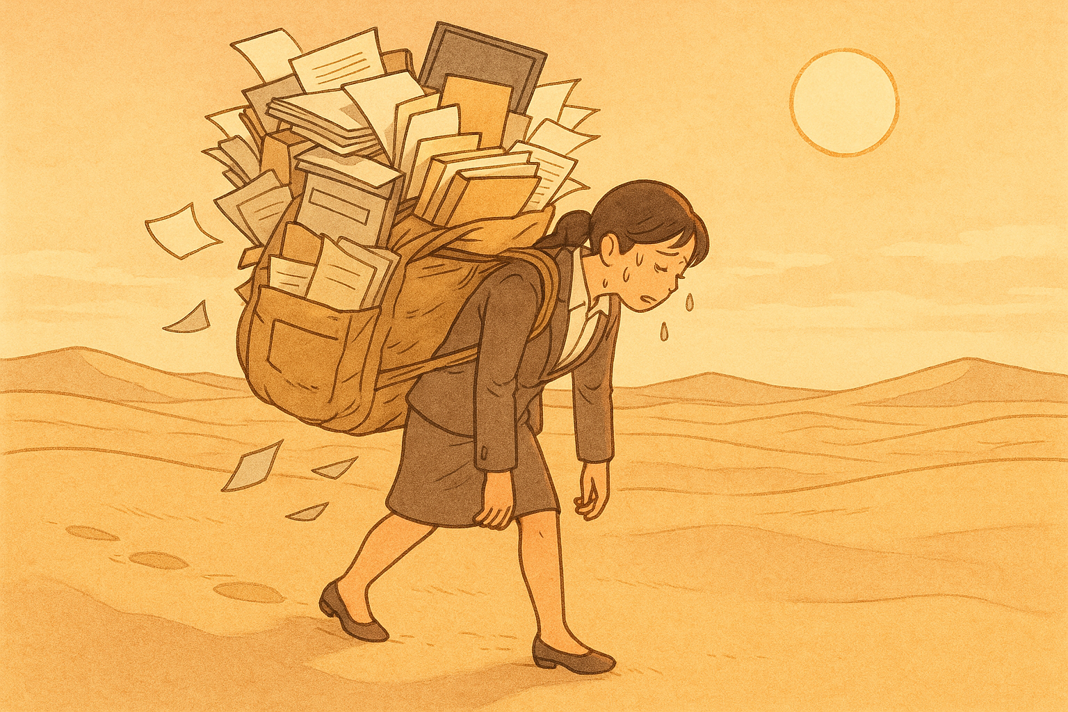 事務作業という砂漠を一人で歩くCA